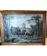 PBN Craftmaster Stage to London Horses Carriage Framed Traveling The Roy... - $83.31