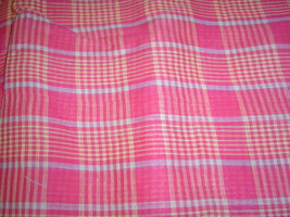  Melon and Yellow Plaid Light Weight Fabric - $16.99