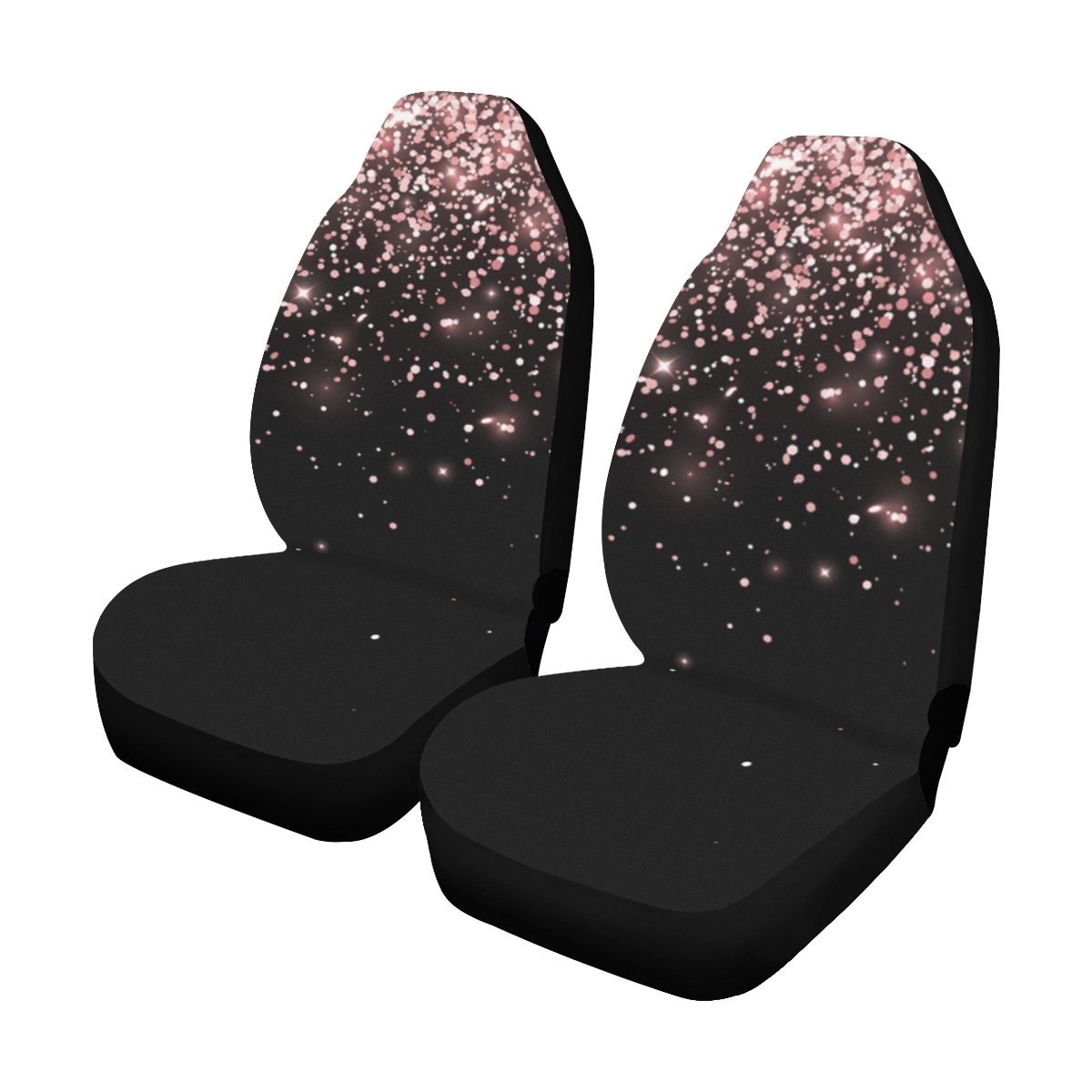 Pink Rose Gold Glitter Sequins Universal Fit Auto Drive Car Seat Covers