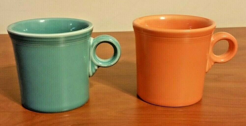 Vintage Orange & Blue Coffee Mugs Fiesta Fiestaware Mug Homer Laughlin