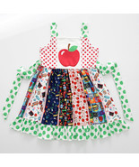 NEW Boutique Back to School Apple Girls Sleeveless Panel Twirl Dress - $16.99