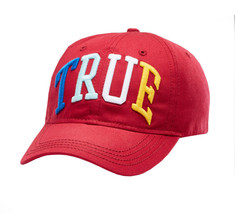 True Religion Men's Embroidered 3D Rainbow Cap Strapback Baseball Hat TR2567 Red image 1