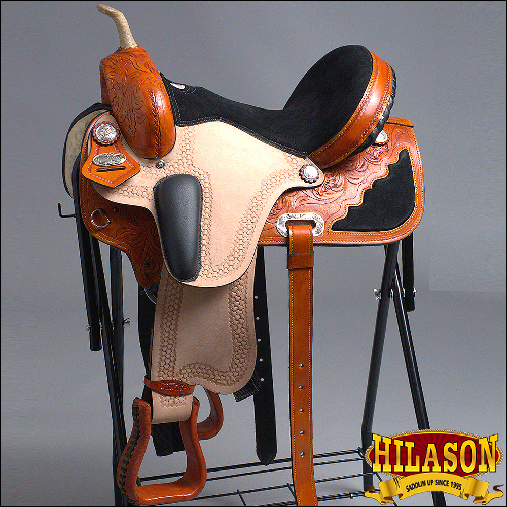 T206ST HILASON WESTERN DRESSAGE FLEX TREE BARREL RACING TRAIL SADDLE 14
