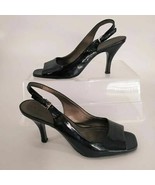 Tahari Womens Sandal Slim Heels Shoes Black Slingback Buckle High Heel 10 - $22.09