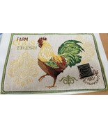Set of 4 Tapestry Placemats, 13&quot; x 19&quot;, FARM FRESH EGGS, ROOSTER by HC - $19.79