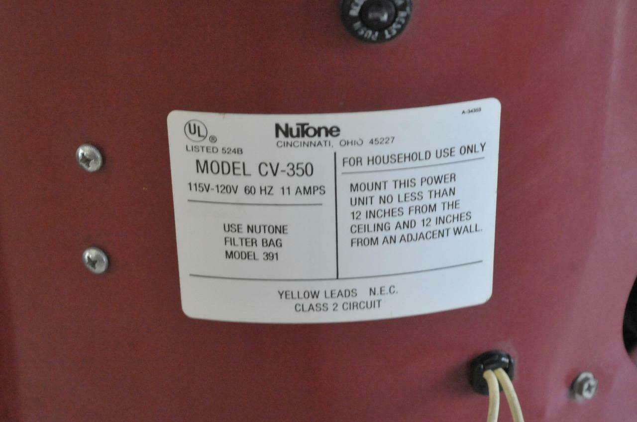 Nutone Central Vacuum system Just serviced CV350 Vacuum Cleaners