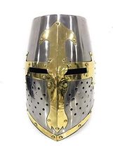 NauticalMart Crusader Great Helm Medieval Knights Templar Helmet Armor Silver