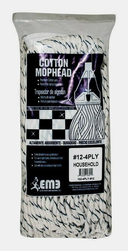 Elite #12 COTTON MOPHEAD Absorbent Household Bathroom Kitchen 102-4PLY-#12 NEW!!