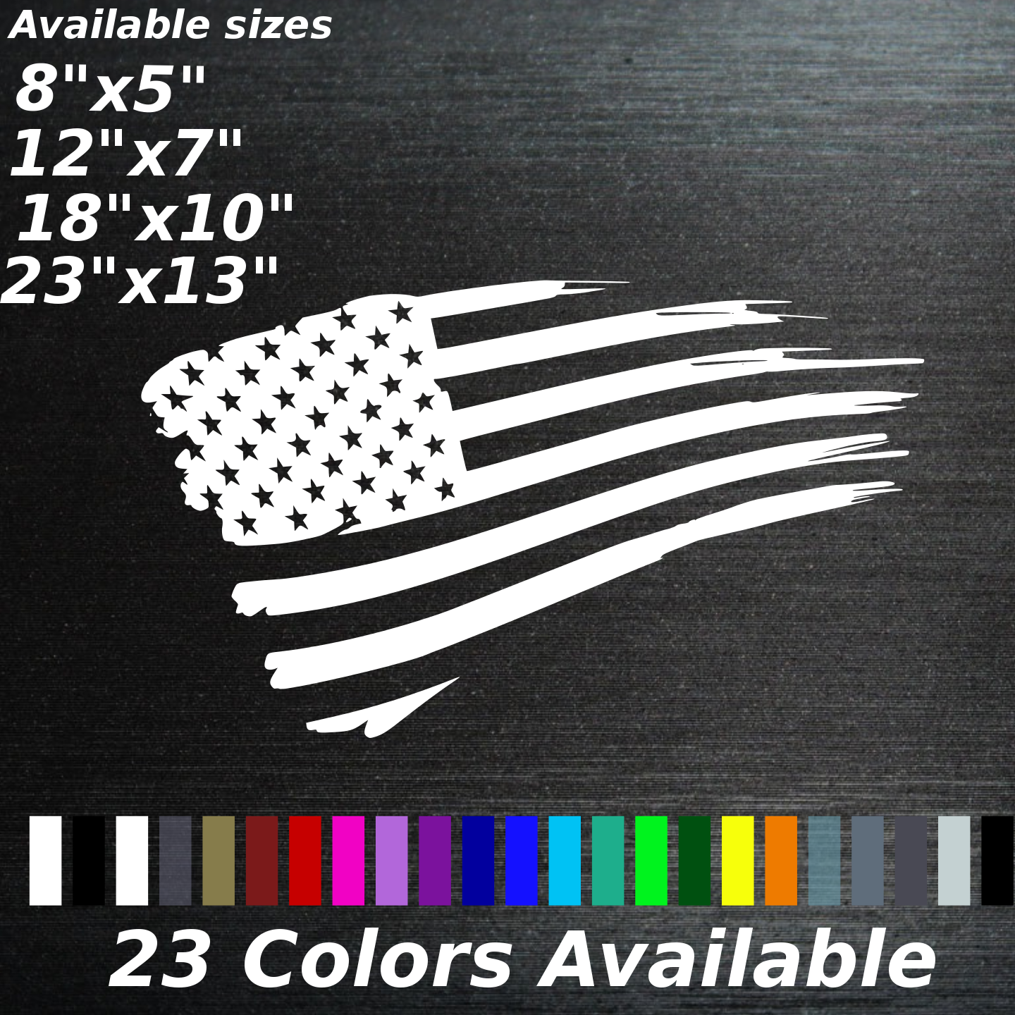 Tattered American Flag decal sticker trucks cars Ford Chevy window ...