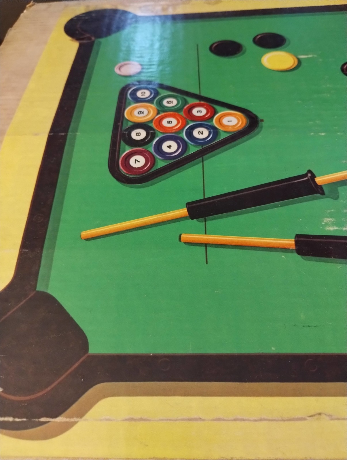 Mattel Table Top Pool Billiards Game 1961 Complete