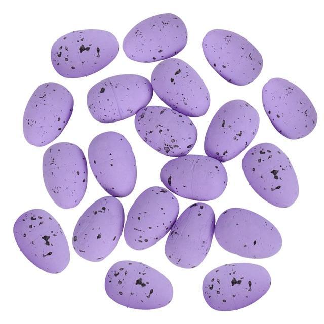Purple 20Pcs Little Foam Easter Eggs Diy Easter Craft Decoration Supplies - Purp