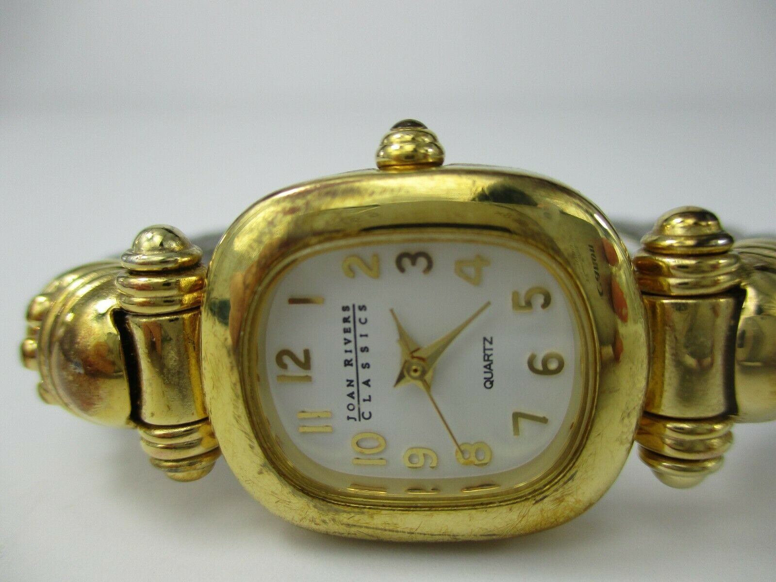 Joan Rivers Classics TwoToned Gold & Silver Braided Cuff Band Analog Watch Wristwatches