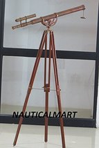 Nautical Antique Brass Anchormaster Floor Standing Telescope 65"
