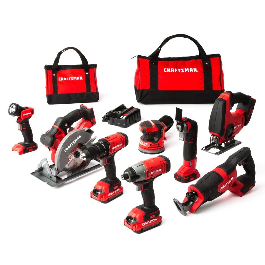 Craftsman V20 8 Tool 20 Volt Max Power Tool Combo Kit With Soft Case Charger In Power