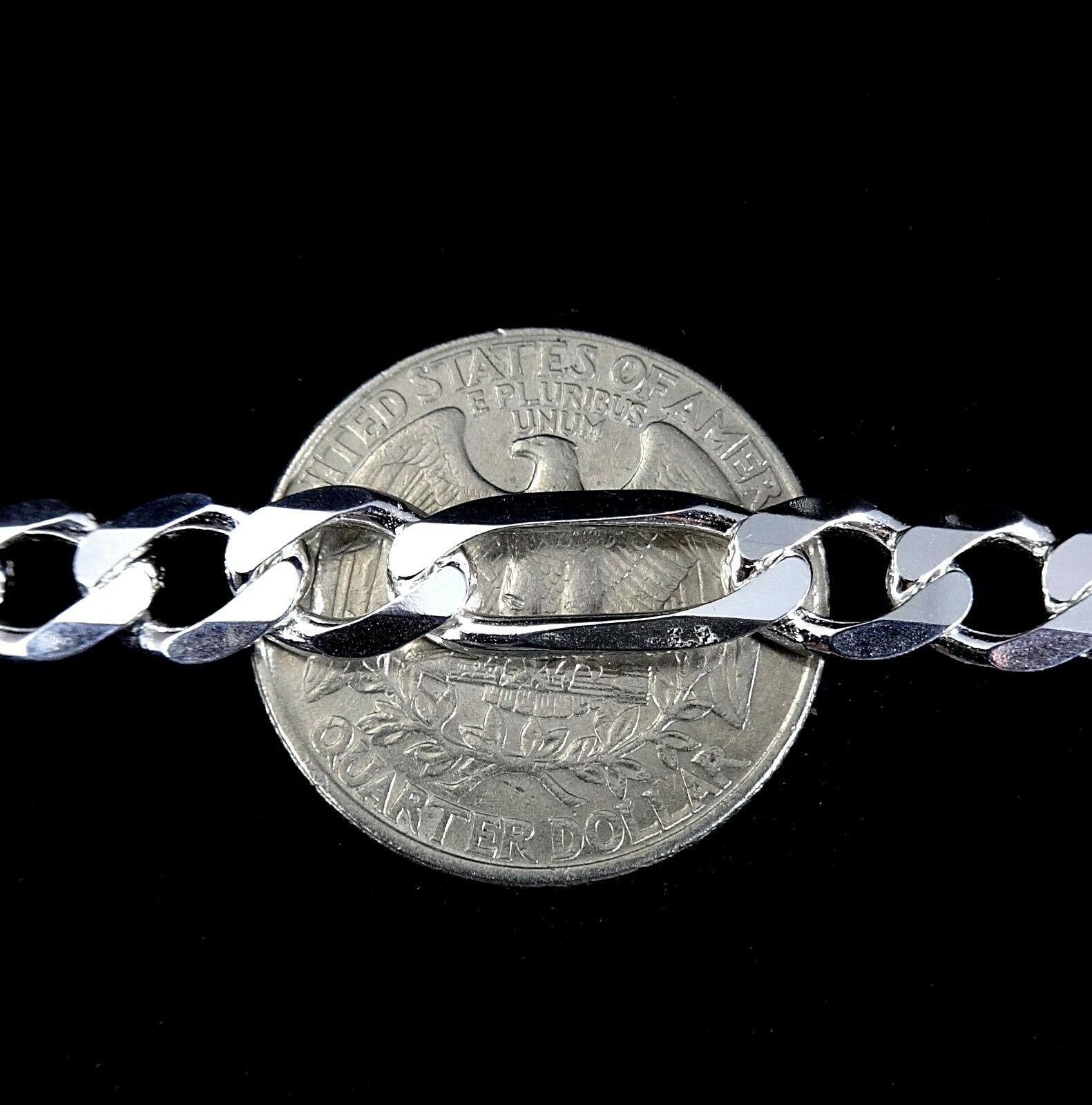 7MM 180 Gauge Solid 925 Sterling Silver Italian FIGARO Chain Necklace