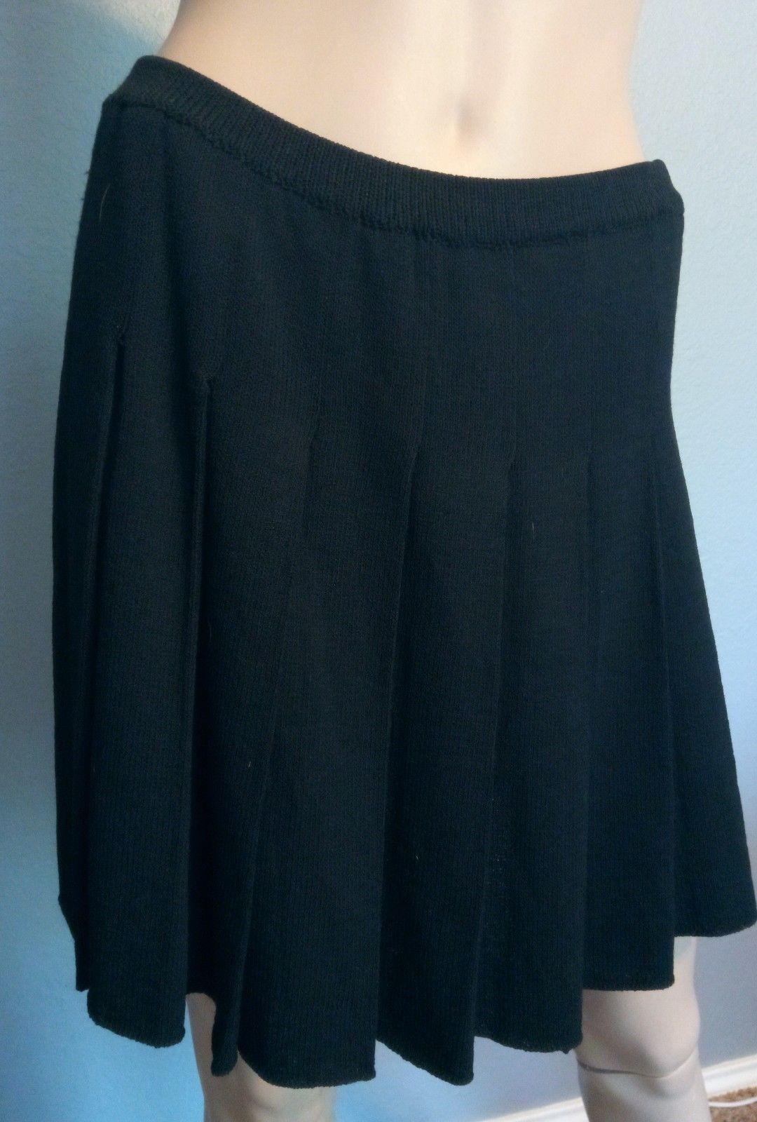 Vtg St. John Separates Black Pleated Santana Knit Mini Skirt S 4 - Skirts