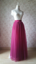 Full Tulle Maxi Skirt Plus Size Floor Long Tulle Skirt Wedding Guest Maxi Skirts image 2