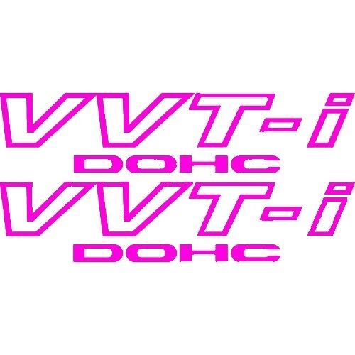 Image of [#126] 2x Pink Toyota VVT-I DOHC Stickers Vinyl Decals VVTI TRD Supra JDM Celica