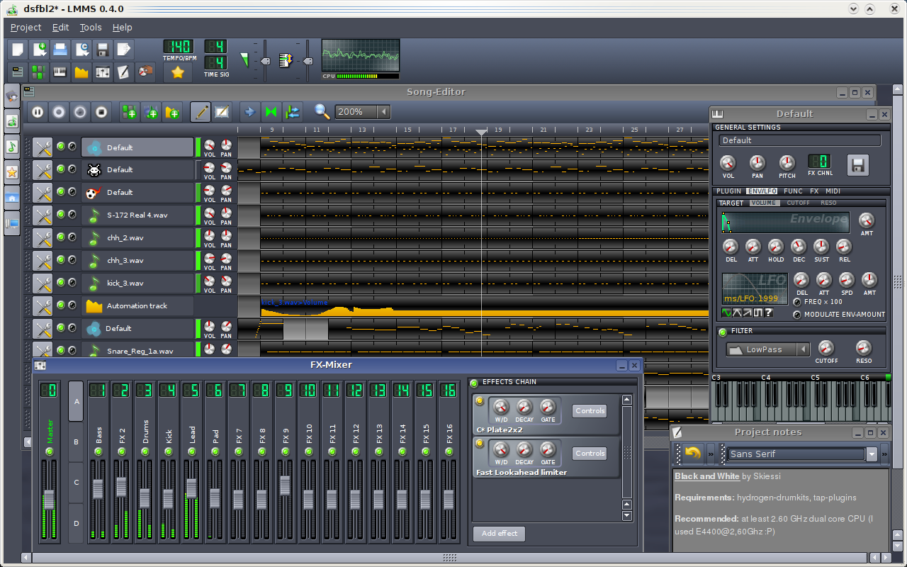 Linux MultiMedia Studio LMMS Great alternative to FL Studio 10 Music ...