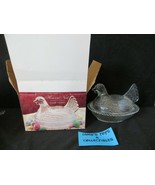 Vintage Hen on Nest Indiana Glass Crystal Covered Chicken Candy Dish wit... - $54.13