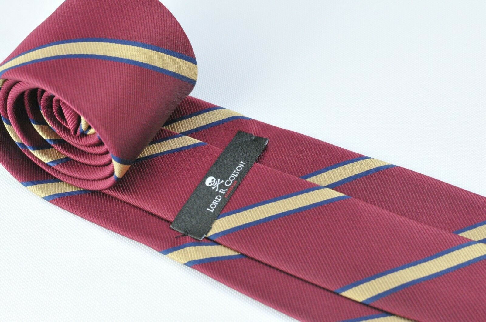 Lord R Colton Studio Tie Burgundy & Gold Striped Woven Necktie - $95 ...