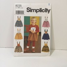 Simplicity 8235 Size 1/2-2 Toddlers&#39; Jumper with Detachable Bibs - $11.64