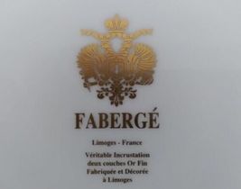 Faberge Blue Gold Salad Plate Dish Saucer Trinket Made in France Limoges image 3