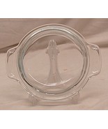 Clear Glass Round Lid Only Tab Handles Replacement Glassware Vintage MCM - $12.86