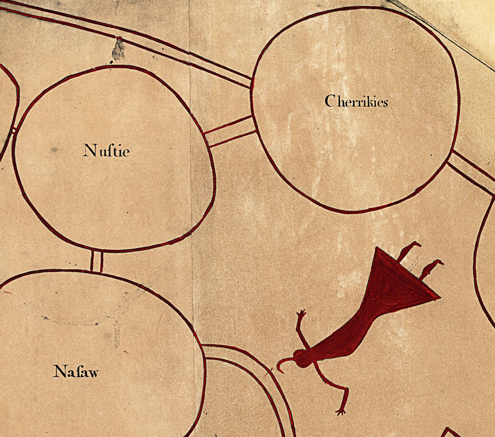 LARGE 23"x34" The Catawba Deerskin Map 1721 Native Americans Indians