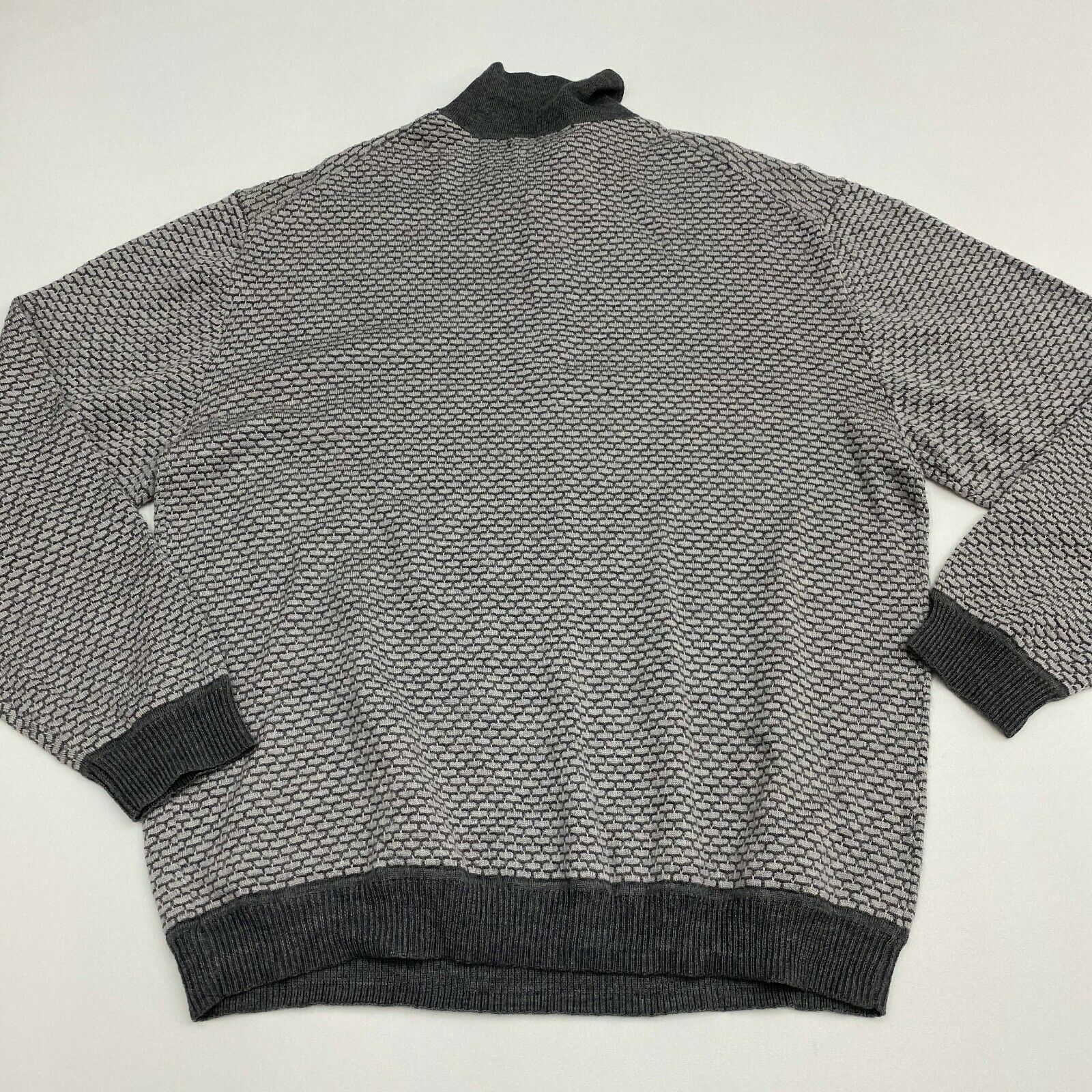 Linea Uomo Polo Shirt Mens 3XLT Gray Wool Blend Long Sleeve Casual - Polos