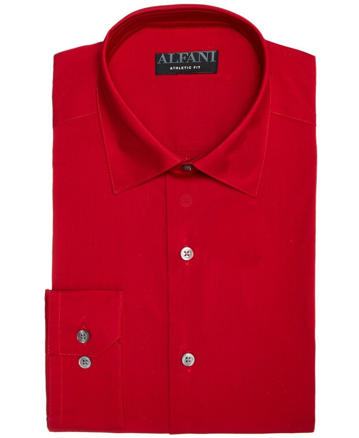 Alfani AlfaTech by Alfani Men's Solid Athletic Fit Dress Shirt, Size 15 ...