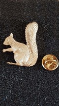 gold squirrel very detailed  Pin Badge / tie pin unisex gift  - $10.00