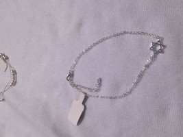 925 Sterling Silver Star of David Charm Anklet - New - $14.85