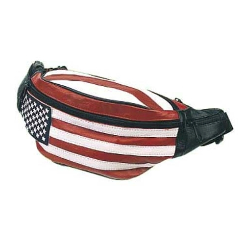Leather Hip Pack, USA Flag Bags