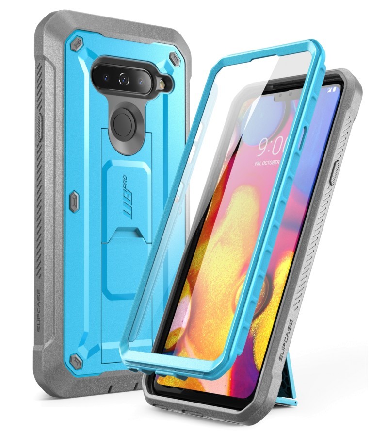 LG V40 ThinQ Unicorn Beetle Pro Rugged Holster Case with Screen Protector (Blue)