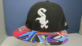 Men's new era Black Chicago White Sox Dye Colorful Visor Fitted Hat 59 7 1/2" - $19.99