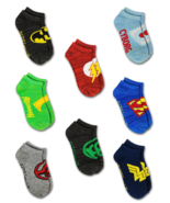 JUSTICE LEAGUE BATMAN 8-Pack Low Cut No Show Socks NWT Kids Ages 4-8 or ... - $12.99