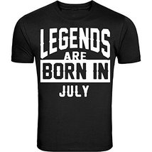 Legends Are Born In July Birthday Month Humor Men Black T-Shirt Father&#39;s... - $14.69