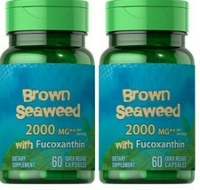 Brown Seaweed 2000mg with Fuxocanthin Plus Green Tea Extract 2X60 Caps - $24.52