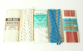Vintage Baby Rick Rack Flat Points Ruffled No Iron Supply Lot 5 Red White Blue - $12.83