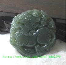 Free Shipping -  Amulet Natural green jade jadeite carved ''pi yao'' prayer Heal - $25.99