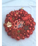 Vintage RED Christmas ornament wreath 19 Inch 25605 Germany Glass Shiny ... - $222.74