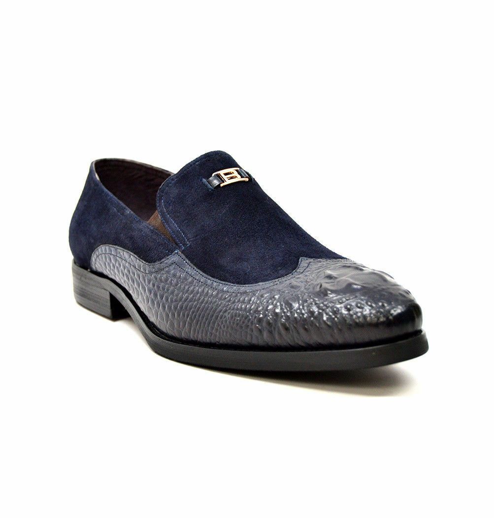 British Walkers Men�s Shiraz Navy Blue Leather Loafers