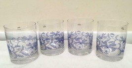 Set of 4 Spode Blue Italian Double Old Fashioned Glasses 16oz - $39.59