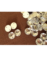 1 Package 70 3/8&quot; Round Facetted Sparkly Crystal Silver Lucite Beads Fre... - $5.00