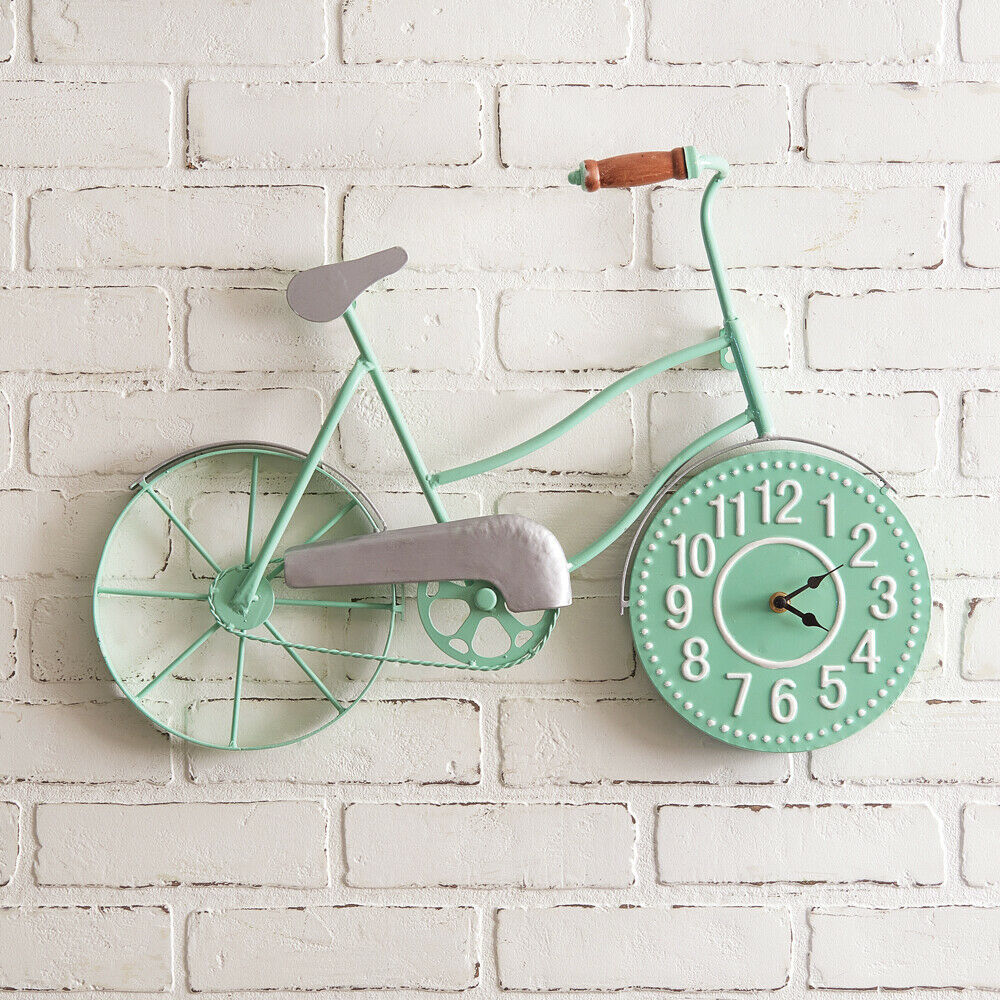 Bicycle Wall Clock In Mint Green And Similar Items