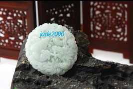 Free Shipping - Natural white Dragon and Phoenix charm jadeite Pendant / jade ne - $19.99
