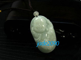 Free Shipping - good luck Amulet Hand carved AAA Grade Natural Ice Green jade Sl - $25.99