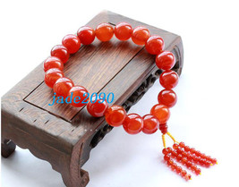 Free Shipping - good luck 100% natural RED jade Prayer Beads charm brace... - $30.00