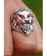 Punjabi lion steel ring silver colour hindu sikh evil eye protection mun... - $13.16